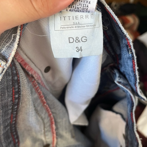 Dolce & Gabbana Vintage Distressed Light Wash Ittierre‎ Straight Leg Jeans Sz 34 - Picture 8 of 9